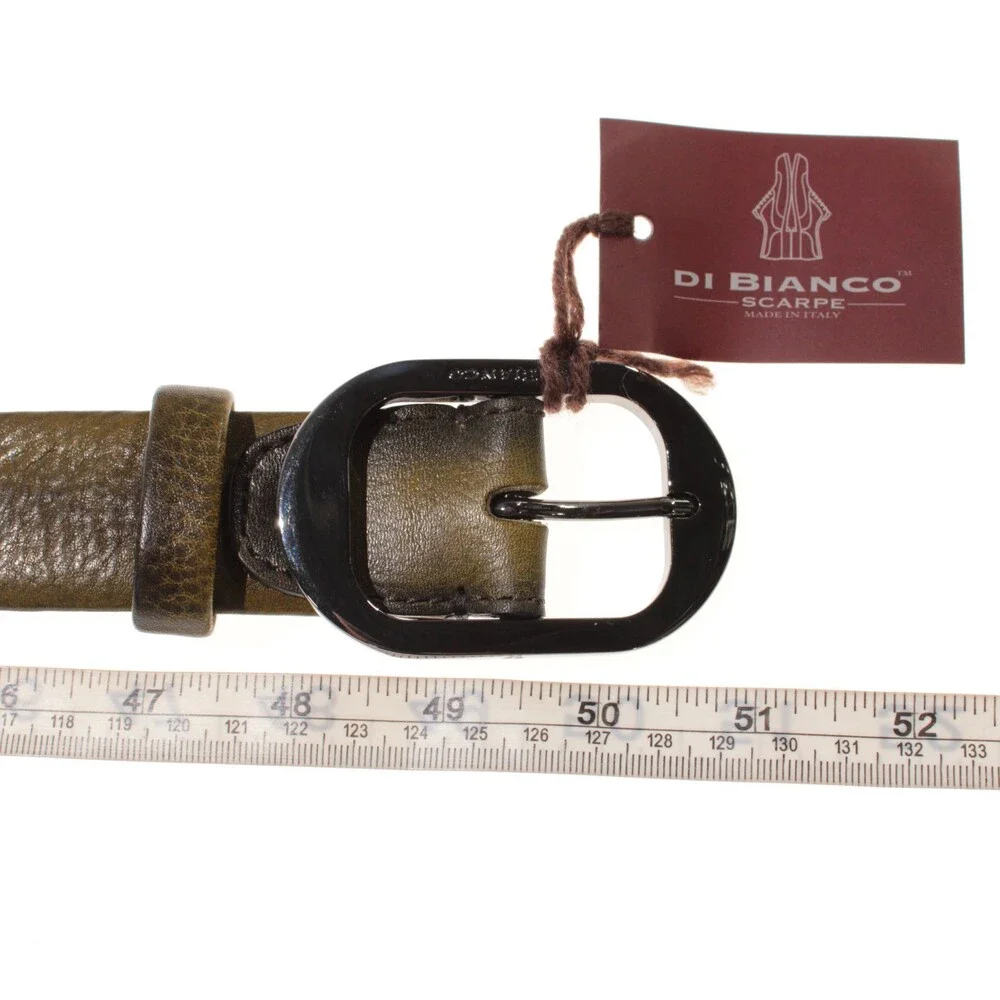 Di Bianco NWT Cut to Size Dress Belt In Green Pebbled Leather One Size